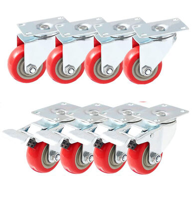 3 / 4 / 5 Inch Medium Duty Double Ball Bearing Swivel Caster Wheels ¢ Plastik PU/PVC/PP Universal Locking Furniture Casters
