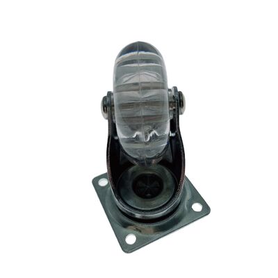 2 Inch Transparent Crystal PVC Castors with Brake – Chrome Bracket Furniture Caster Wheels