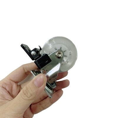 2 Inch Transparent Crystal PVC Castors with Brake – Chrome Bracket Furniture Caster Wheels