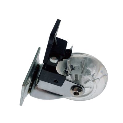 2 Inch Transparent Crystal PVC Castors with Brake – Chrome Bracket Furniture Caster Wheels