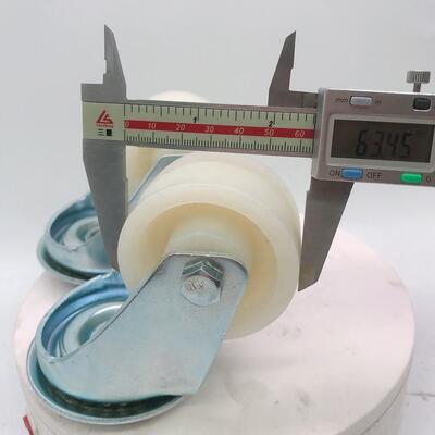 65 mm Diameter Medium Duty Plain Bearing Nylon Caster Wheel – 80kg Wear-Resistant Flat Free Castor