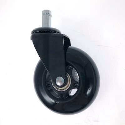 3 Inch 75mm Transparent Black PU Office Chair Caster Wheels – Smooth Running Noiseless Floor-Protecting Casters