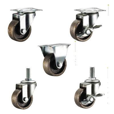 Double Ball Bearing Swivel Casters with Zinc-Plated Finish and Multiple Sizes for Cart Wheels