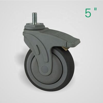 Threaded Stem TPR Medical Caster Wheel – Waterproof Anti-Rust Nylon Hospital Equipment Caster