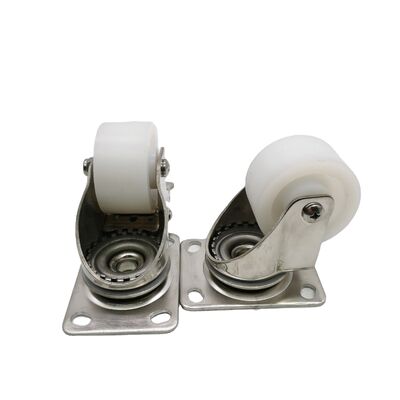 Heavy Loading 2.5″ Top Plate Swivel 304 Stainless Steel Caster with Total Brake – PA Nylon Wheel Plain Bearing Casters
