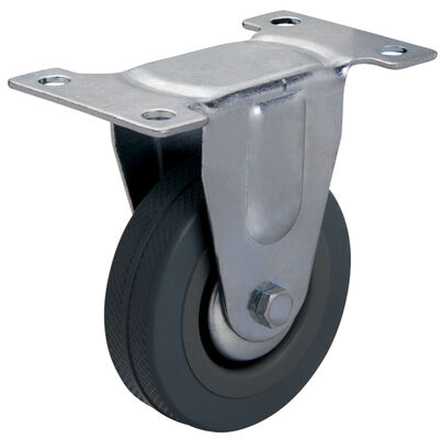 ล้อหมุนยางสีเทาอุตสาหกรรม 3 นิ้ว หนาและเรียบ