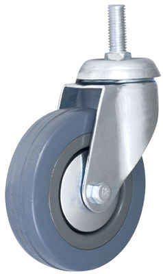 ล้อหมุนยางสีเทาอุตสาหกรรม 3 นิ้ว หนาและเรียบ