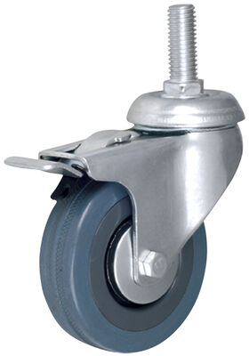 ล้อหมุนยางสีเทาอุตสาหกรรม 3 นิ้ว หนาและเรียบ