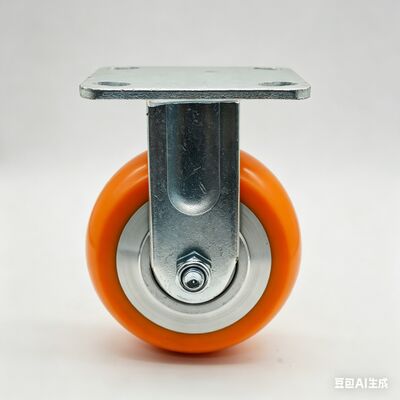 Rigid Fixed Cast Polyurethane On Aluminum Rim Heavy Duty Material Handling Castors