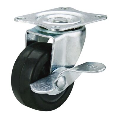 Light-Duty Black solid rubber Caster Wheels – Silent and Wear-resistant