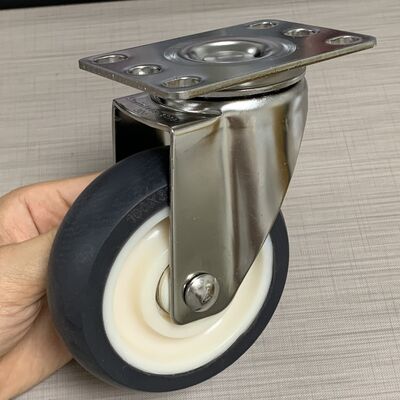 4 Inch 100mm Gray TPR Caster Wheel 360 Degree Rotation Castor for Industrial