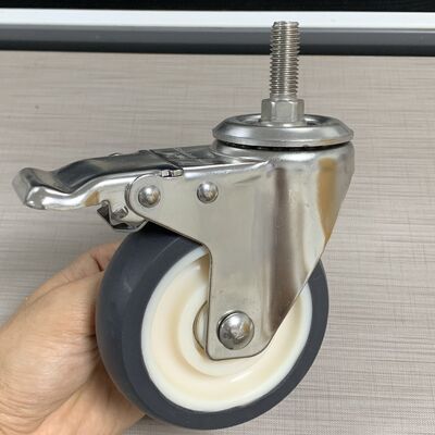 4 Inch 100mm Gray TPR Caster Wheel 360 Degree Rotation Castor for Industrial