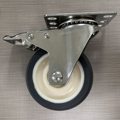 4 Inch 100mm Gray TPR Caster Wheel 360 Degree Rotation Castor for Industrial