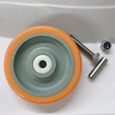 75 100 125mm Stainless Steel 304 Medium Duty Orange PU Polyurethane Caster Wheel with Delrin Bearings