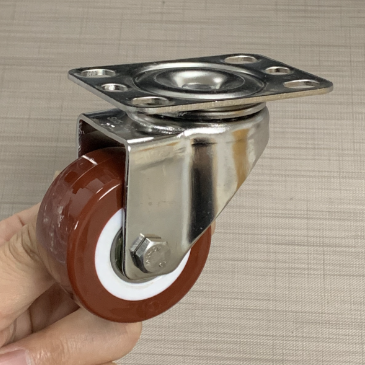 50mm 2 inches Gold diamond double ball bearings maroon red Polyurethane caster wheel