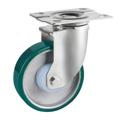 4/5/6inch PU Wheel Casters Swivel Top Plate Threaded Stem Castor Automobile Industry Medium Heavy Duty Steel Core Casters Wheel