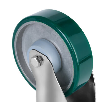 4/5/6inch PU Wheel Casters Swivel Top Plate Threaded Stem Castor Automobile Industry Medium Heavy Duty Steel Core Casters Wheel