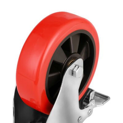 High Load Factory Direct 120-200kgs Industrial Swivel Red Pu 3 4 5 6 Inch Medium-Heavy Duty Caster Wheel