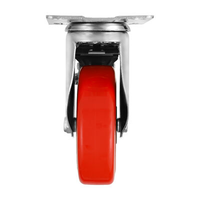 High Load Factory Direct 120-200kgs Industrial Swivel Red Pu 3 4 5 6 Inch Medium-Heavy Duty Caster Wheel