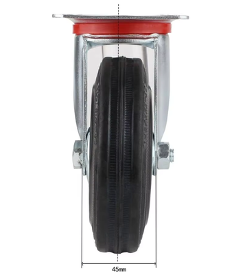 3 3.5 4 5 6 8 Inch Zinc Plated Black Solid Rubber Oil Proof Wheel Castor Rigid Swivel Locking Brake Trolley Cart Garbage Casters