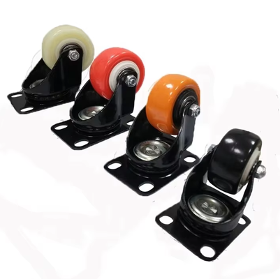 Wholesale 1.5/2/2.5/3 Inch Swivel Caster Wheels 40mm 50mm Small PU PVC Stem Furniture Castors for Trolley Cabinets
