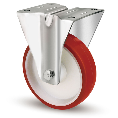 European Transport 3" 4" 5" 6" 8" 150-400kg Load Capacity Red Polyurethane Roller Bearing Swivel Caster