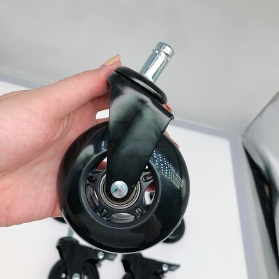 3 Inch 75mm all black Roller Brade Transparent Polyurethane Office Chair Caster Wheel
