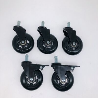 3 Inch 75mm all black Roller Brade Transparent Polyurethane Office Chair Caster Wheel