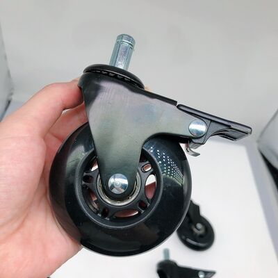3 Inch 75mm all black Roller Brade Transparent Polyurethane Office Chair Caster Wheel